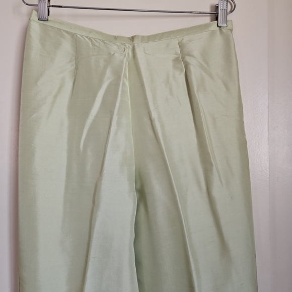 Studio JPR Silk Light Green Trousers Pants Tapered Leg Size 12 - Picture 7 of 16
